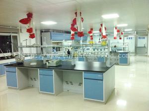 China Cleanroom Modular Lab Benches 12.7mm Alkali Resist Countertops Cold Rolled Steel Frames wholesale
