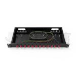 12Cores FC Adapter 1U Height Rack Mount Fiber Patch Panel Optical Cable Pigtail