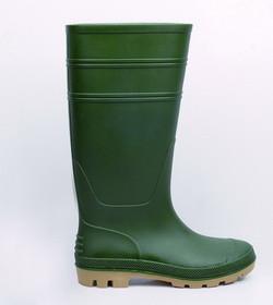 China High quality Green color Wellington knee higher PVC safety boots work farm rubber rain boots wholesale