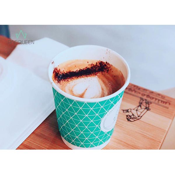 8oz / 12oz / 16 Oz Coffee Cups With Lids PE / PLA Lining High Temperature Resistant