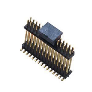Dual Row SMT Right Angle Header Connector 1.27 Mm Pitch PA9T 2x20 Pin