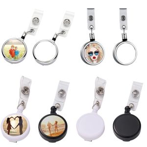 China Styles DIY Photo Retractable Plastic Sublimation Badge Holder Reel Clip Holder on sale