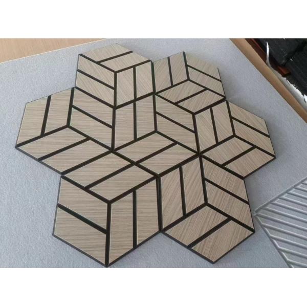 Diamond-shaped wood grain veneer DIY living room decoration sound-absorbing board