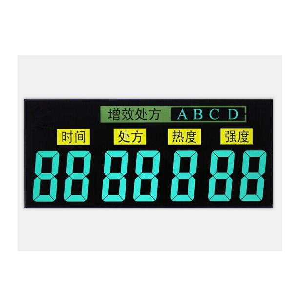 Black Background VA LCD Display Negative Transmissive Segment 12 O'clock Viewing