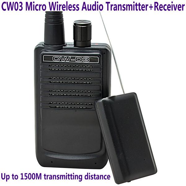 CW03 Micro Wireless Audio Transmitter+Receiver Listening Bug 500M Remote Sound