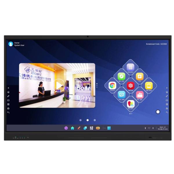 65 75 86 inch 4K Ultra HD Windows OS Smart Board Wall Mounted LCD Display with Movable Stand