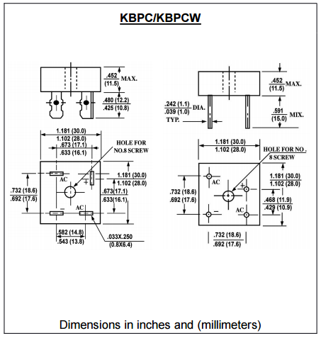 Kbpc3510 Rectifier Diode Single-Phase Silicon Bridge Rectifiers