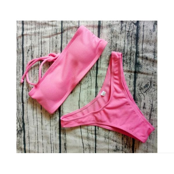 2019 Solid Bikini Brazilian Swimsuit Bikini Sexy Female Shoulder Swimsuit Bikini Suit Maillot De Bain Femme
