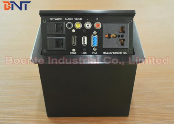 Quality Humanization Desktop Power Sockets With Laser Logo , Conference Table Pop Up Box for sale
