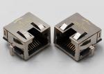 Offset / PIP PCB RJ45 Jack 90 Degree , PCB Modular Jack With EMI Gasket
