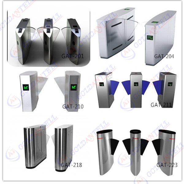 DC24V retractable Controlled Access Turnstiles wirh card reader identification equipments
