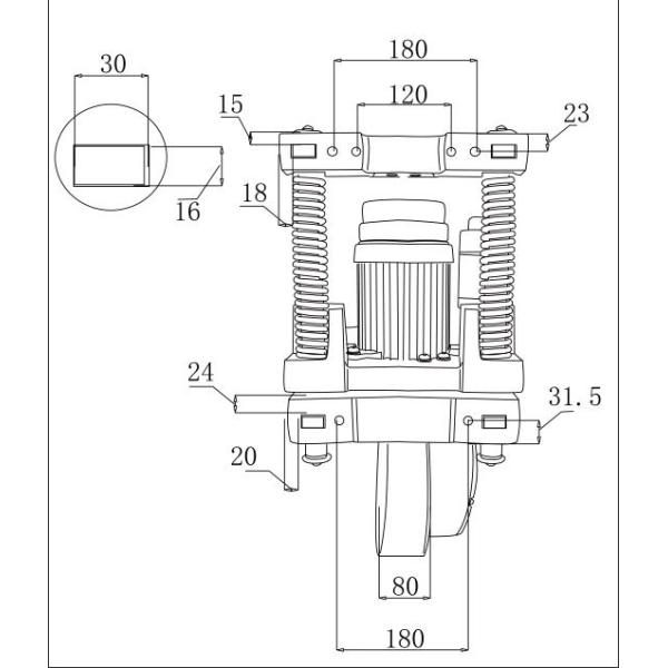 Vertical Driving Wheel Unit Drive Wheel Assembly Electric Wheel Drive with Steer Motor