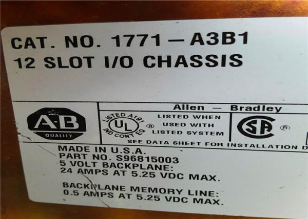 Quality ALLEN - BRADLEY Input Output Module 1771-A3B 1771-A3B1 Series B 12- Slot I / O Chassis for sale
