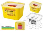 4 Litre Sharps container, Sliding Lid, Red sharps siposal containers -