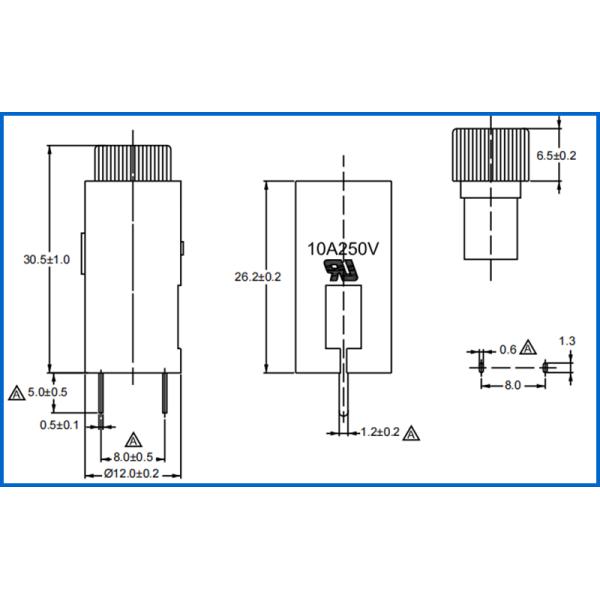 Screwdriver Or Finger Release 5.2x20mm Vertical Mounting Fuse Holder R3-24