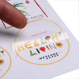 China custom clear PVC  PET sticker circle adhesive label with design printing company wholesale