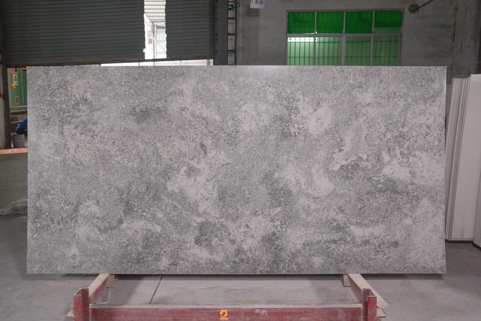 China Concrete Artifical Quartz Stone Slabs With Leather Finish AB8102 wholesale