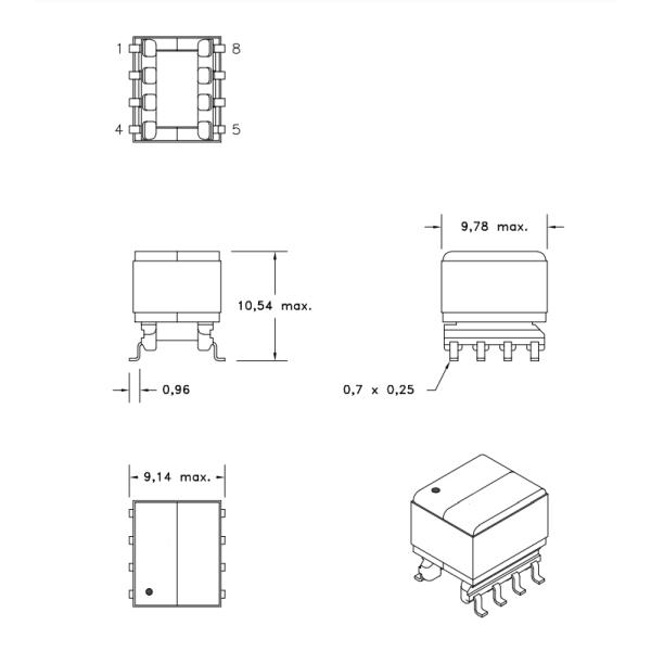 750314781 Surface Mount SMPS Flyback Transformer For Process Control