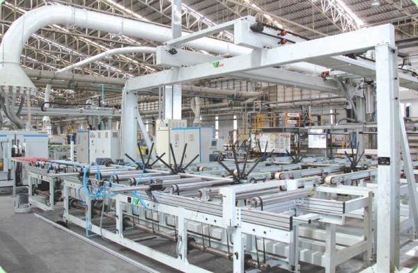 Quality Automatic Loading And Unloading Machine Conveying Line for Wood / Cement Fiberboard for sale