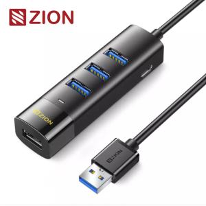 China USB 3.0 Rectangular 4-Port Hub Black High-Speed USB Hub for Expanding Connectivity with Stylish Design wholesale