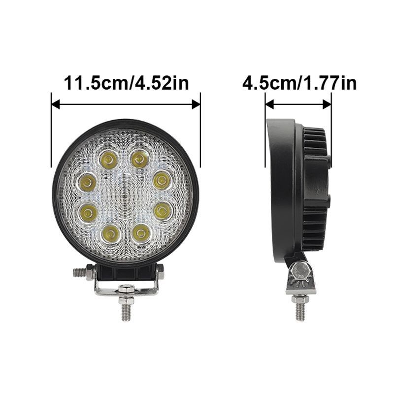 Round LED Work Light Waterproof LED Auxiliary Light 24W With Diecast Aluminum