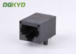 10/100 BASE 1x1 Tab Down RJ45 Network Connector with transformer PBT black
