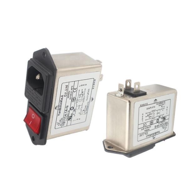 IEC C14 Inlet EMI Filter Red Switch Power EMI Filter For Commercial Electrical