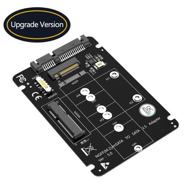 2 In 1 Combine M.2 NGFF Key B & MSATA SSD To SATA3 Adapter LED Indicates Power