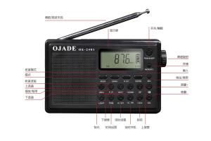 OE-2401 Digital Radio Portable Bluetooth Radio with Type-C Charger Jack and MW 20 Channel Memory