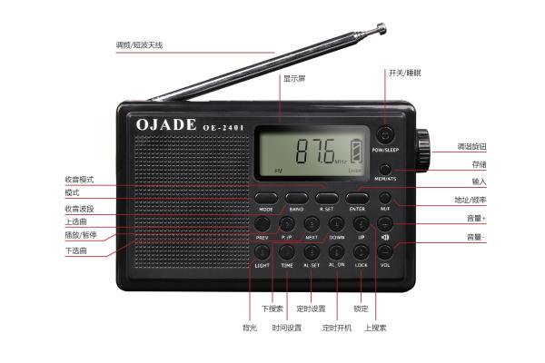 Quality OE-2401 Digital Radio Portable Bluetooth Radio with Type-C Charger Jack and MW 20 Channel Memory for sale