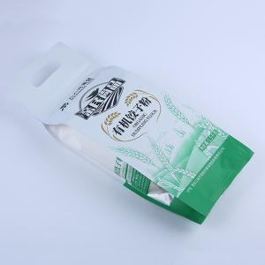 China 10kg 60mic Rice Packing Bag Heated Rice Bag Resealable Zip Lock With Handle on sale