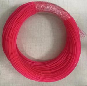 China 2MM PET Expandable Sleeving , Pink Orange High Tensile Strength Braided Sleeve For Fiber Optic Cable on sale