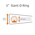 Stylish White File Folder Ring Binder with Durable Hinge and ONE Touch Open