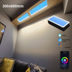 150W Dimmable LED Artificial Skylight Wide Coverage Tuya / WiFi / Bluetooth