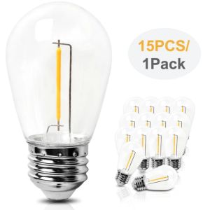 S14 1W LED String Bulb 3M Extension Cable 15PCS 2200K