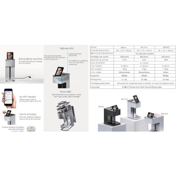 OEM ODM Coffee Printing Machine 600DPI Latte Art Printer
