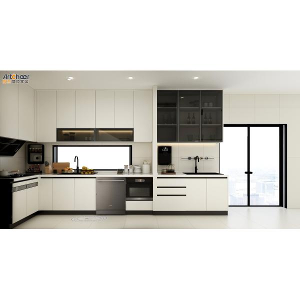 Custom Size Solid Wood Modern Design L Shape Kitchen Cabinet