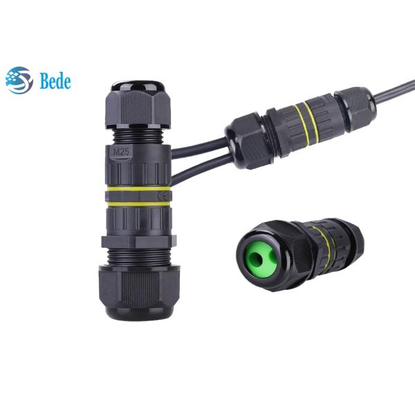 IP 68 Waterproof Cable Connectors 3 Pins Output 2~4 Wires Withstand High Voltage And High Current