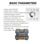 Wireless RF Touch Panel LED Light Controller for Monochrome Two-Color and RGB