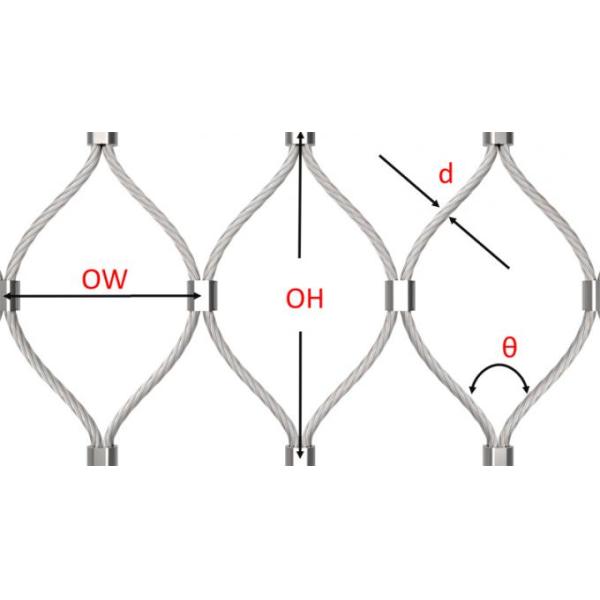 Knotted Type SS316 With Black Oxide Finished Wire Rope Mesh Fencing