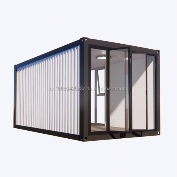 Conveniently Portable Flat Pack Sandwich Panel Architecture Container for Coffee Bar Convenience Store or Camping Site