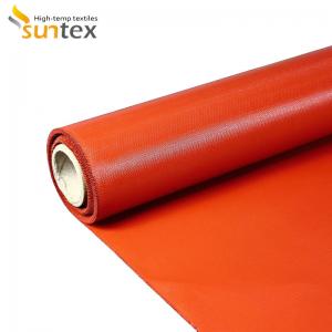 China 17 Oz Red Silicone Coated Fiberglass Cloth For Welding Protection And Fire Blankets wholesale