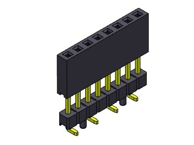 Female Header Connector 2.54mm Single Row Elevated Press Fit SMT Type 1*2PIN To