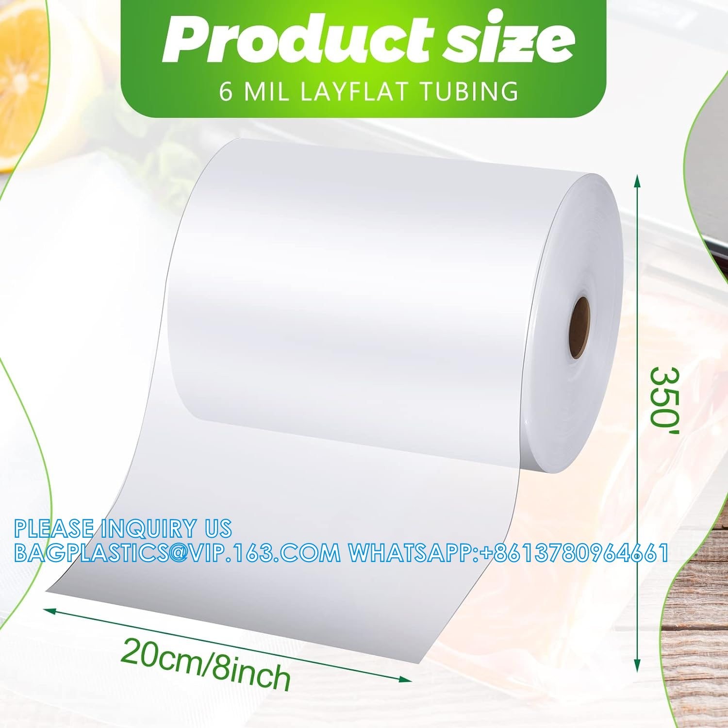 Polyethylene Flat Tube Rolls 3"Wx100'Lx1.5 mil thick. For Packing and Poly Bag