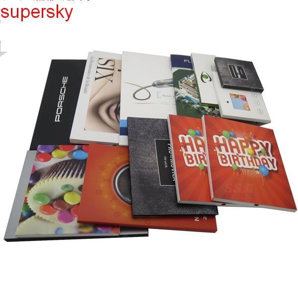 Quality Four Color Printed Video In Print Brochure , Greeting Card With Video Screen for sale
