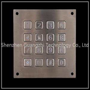 China Metal Backlit Numeric Keypad , SS 4x4 Matrix Keyboard For Vending Machine wholesale