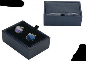 China Luxury Cufflink Gift Box Custom Leather / Paper Material 60*60*35mm Size wholesale