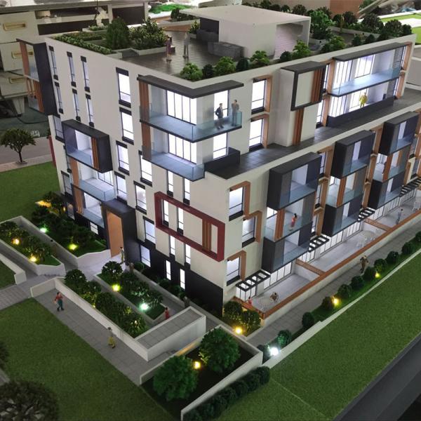 New design architectural physical model with lighting for property marketing and