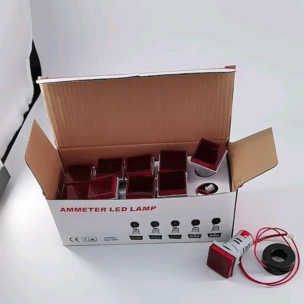 Quality 22mm Red Square Ammeter Voltmeter Frequency Meter Led indicator with transformer for sale