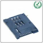 6+2 Pin Sim Card Connector Adapt Slot Push Push Type With Switch Diagonal Column
